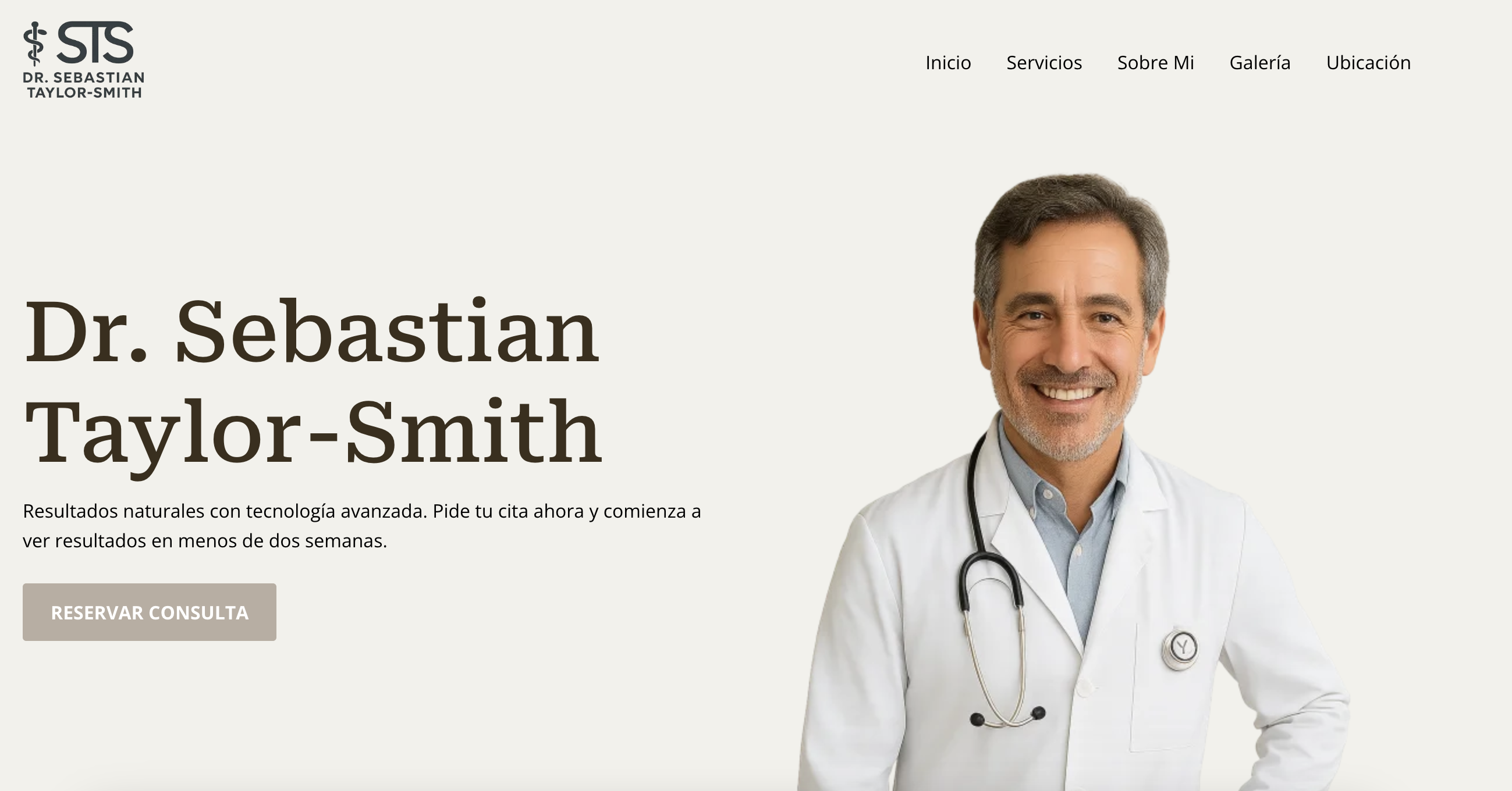 A screenshot of Dr. Sebastian Taylor-Smith's website